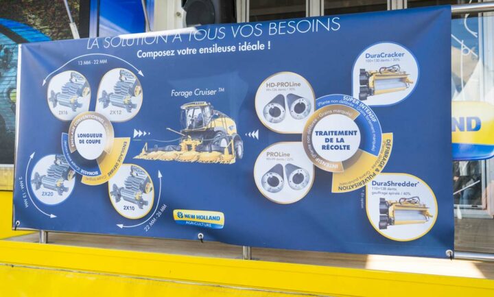 Au Space 2017, New Holland présentait une solution d'éclatement de grain couplant également coupe longue et grain pulvérisé. D'autres constructeurs travaillent également sur le sujet.