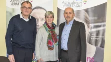 Georges Guézénoc, administrateur, Danielle Even, présidente et Patrick Fairier, administrateur de Agriculteurs de Bretagne