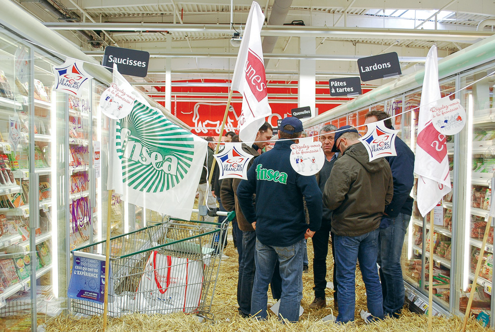 fdsea-jeunes-agriculteurs-porc - Illustration Opération « stickage » des éleveurs de porcs