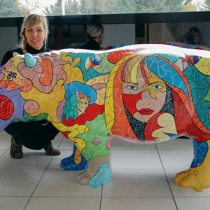 Philippe Sidot et Charlotte Carsin, deux artistes de la périphérie rennaise s’amusent en donnant de la couleur et de la vie à toutes sortes d’animaux
