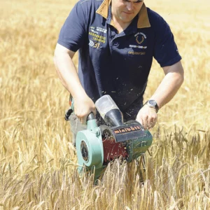 Une poignée de minutes suffit à récolter le volume nécessaire de grains