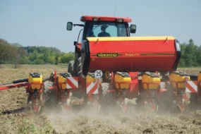 Le semis simplifié par le semoir monograine a été effectué dans une parcelle de couverts simplement déchaumée par un outil à disques