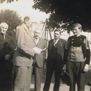 Hervé de Guébriant à Périgueux en présence de l'abbé Mévellec et du chanoine Joncour