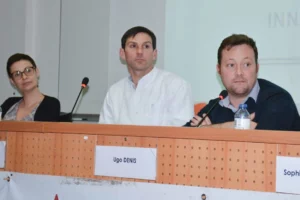 De gauche à droite : Isabelle Dona (Link-Up), Loïc Adam (président de l’OP Mont-Blanc) et Ugo Denis (Chambre d’agriculture 50).