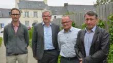 De gauche à droite : Rémi Berthevas, responsable technique, Jacques Guéguen, directeur, François Pot, président et Philippe Bourhis, vice-président.