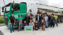 Les éleveurs collectés par la coopérative Biolait dans le Finistère étaient au rendez-vous pour inaugurer la nouvelle plateforme à Châteauneuf-du-Faou.