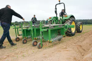 La Weeding Machine travaille exclusivement sur le rang.