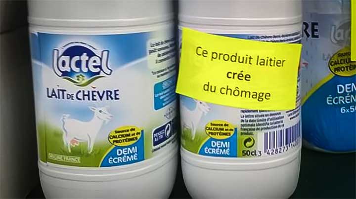 Photo of Lait : opération d’étiquetage des produits Lactalis en Sarthe