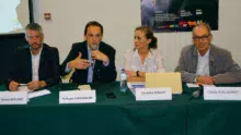 De gauche à droite : Yves-Marie Baudet, responsable au CNPO, Philippe Goetzmann, de chez Auchan, Christine Roguet de l’Ifip et Claude Guillaumot, directeur qualité à Terrena.