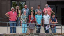À Saint-Guen, les représentants du Syndicat mixte (SMKU) et de la Chambre d’agriculture avec les agriculteurs du bassin versant du Lotavy.