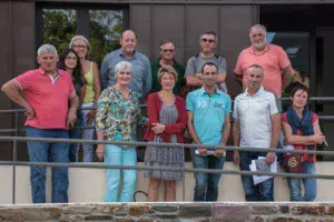 À Saint-Guen, les représentants du Syndicat mixte (SMKU) et de la Chambre d’agriculture avec les agriculteurs du bassin versant du Lotavy.