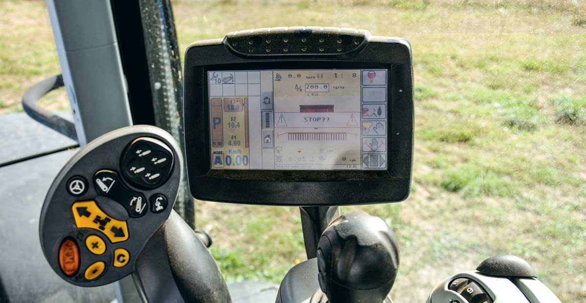 La gestion des paramètres de semis se fait sur l’écran d’origine du tracteur équipé de la fonction Isobus.