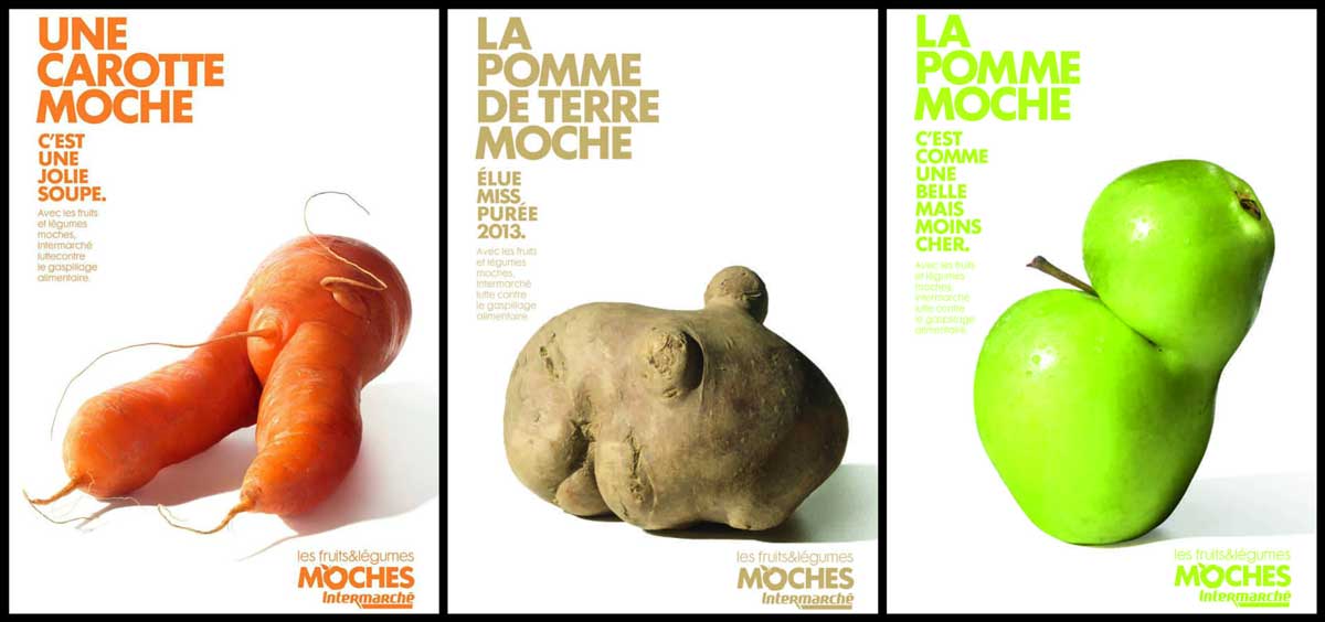 fruits-legumes-moches - Illustration Intermarché poursuit son action sur les produits “moches”