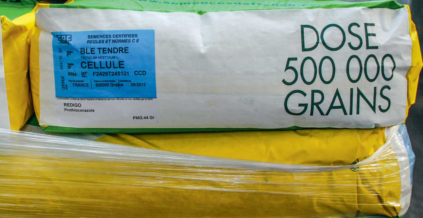 sac-grain-cereales-semis - Illustration Densité de semis à raisonner selon le poids de mille grains