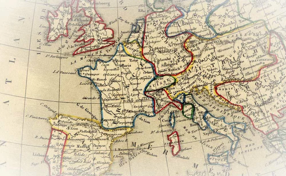 vieille-carte-europe - Illustration L’Europe en Bretagne