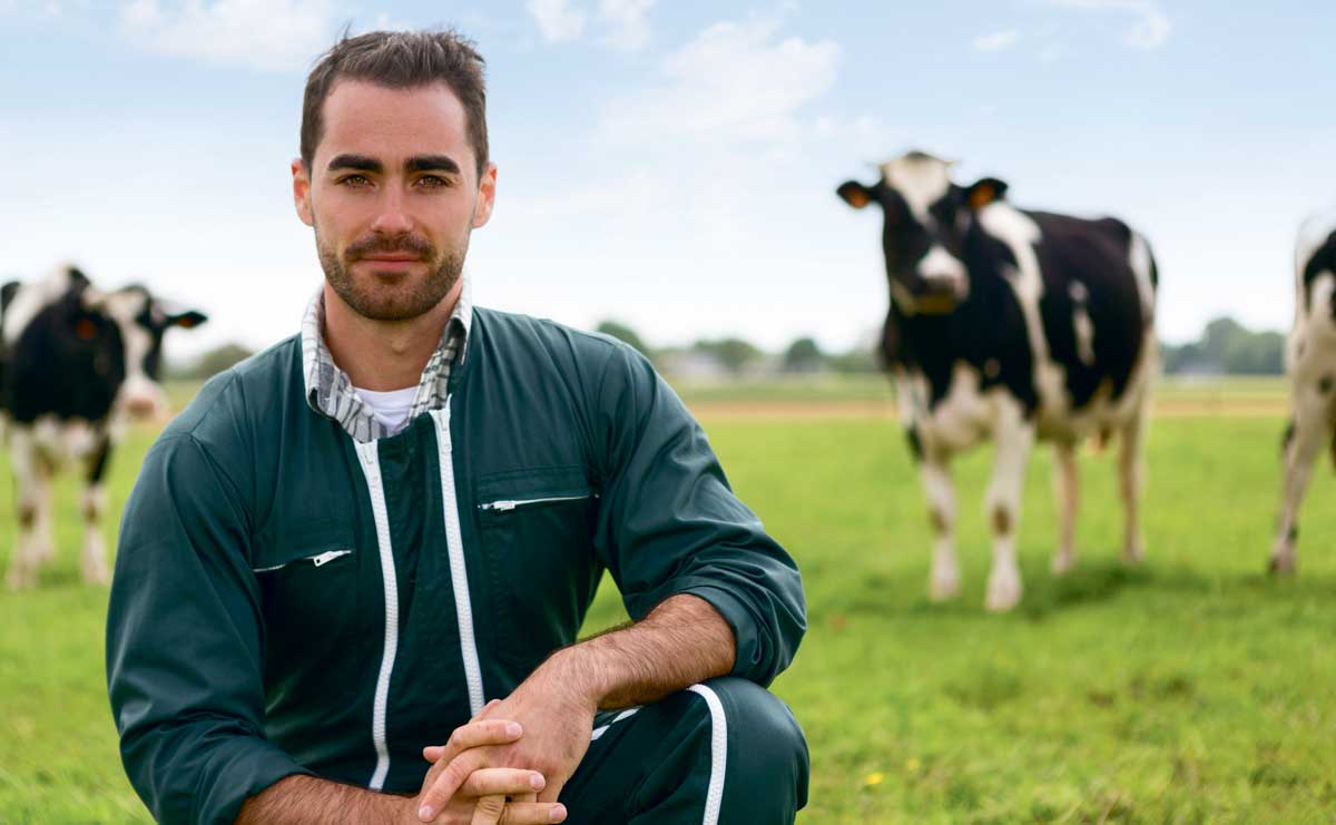 homme-agriculteur-holstein - Illustration Des appuis pour faire face à la crise et à ses interrogations