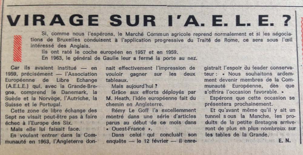 libre-echange-UK - Illustration 19 février 1966 : l’Angleterre rentrera-t-elle dans la Communauté Européenne ?