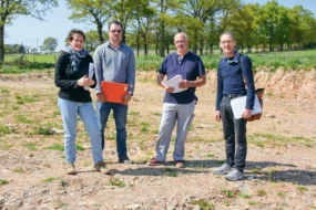 De g. à dr. : Isabelle Hascoët (Chambre d’agriculture), Gildas Denis, Luc Hamon et Pascal Chaussec