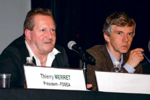 Thierry Merret, président de la FDSEA, à côté de Jean-Mathieu Marsouin, nouveau directeur.