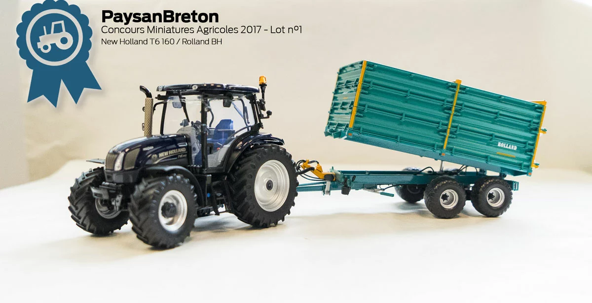 concours-mini-agri-paysan-breton-lot-01 - Illustration Concours miniatures : New Holland T6 160 et Rolland BH100