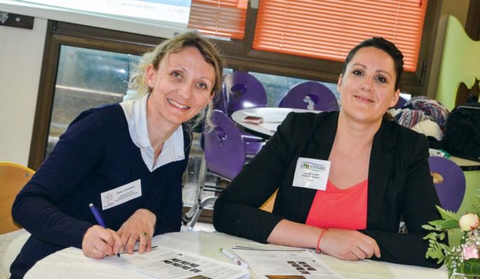 Gaëlle Grignard, adjointe  à l’éducation à Saint-Sulpice-La-Forêt  (à gauche), et Julie Boulard, directrice d’IBB (Initiative  Bio Bretagne).