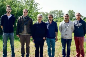 De gauche à droite : Pierrick Rigal, Nicolas Paumier, Bernard Marquet, Ronan Le Gall, Hasan Gedlec et Goulven Oillic, (Initiative bio Bretagne).