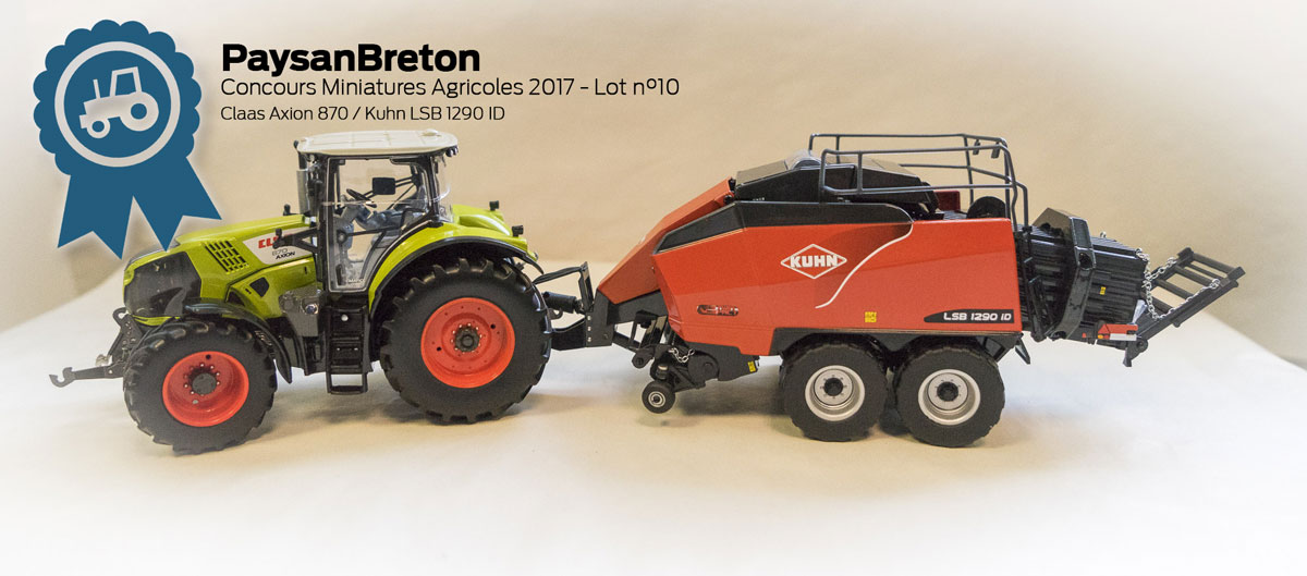 miniatures-agricoles-concours-10 - Illustration Concours miniatures : Claas Axion 870 et Kuhn LSB 1290 iD