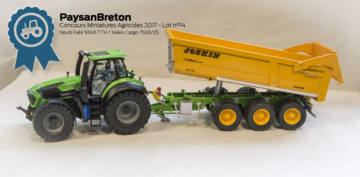 miniatures-agricoles-concours-14 - Illustration Concours miniatures : Deutz 9340 TTV et Joskin TransCargo 7500/25