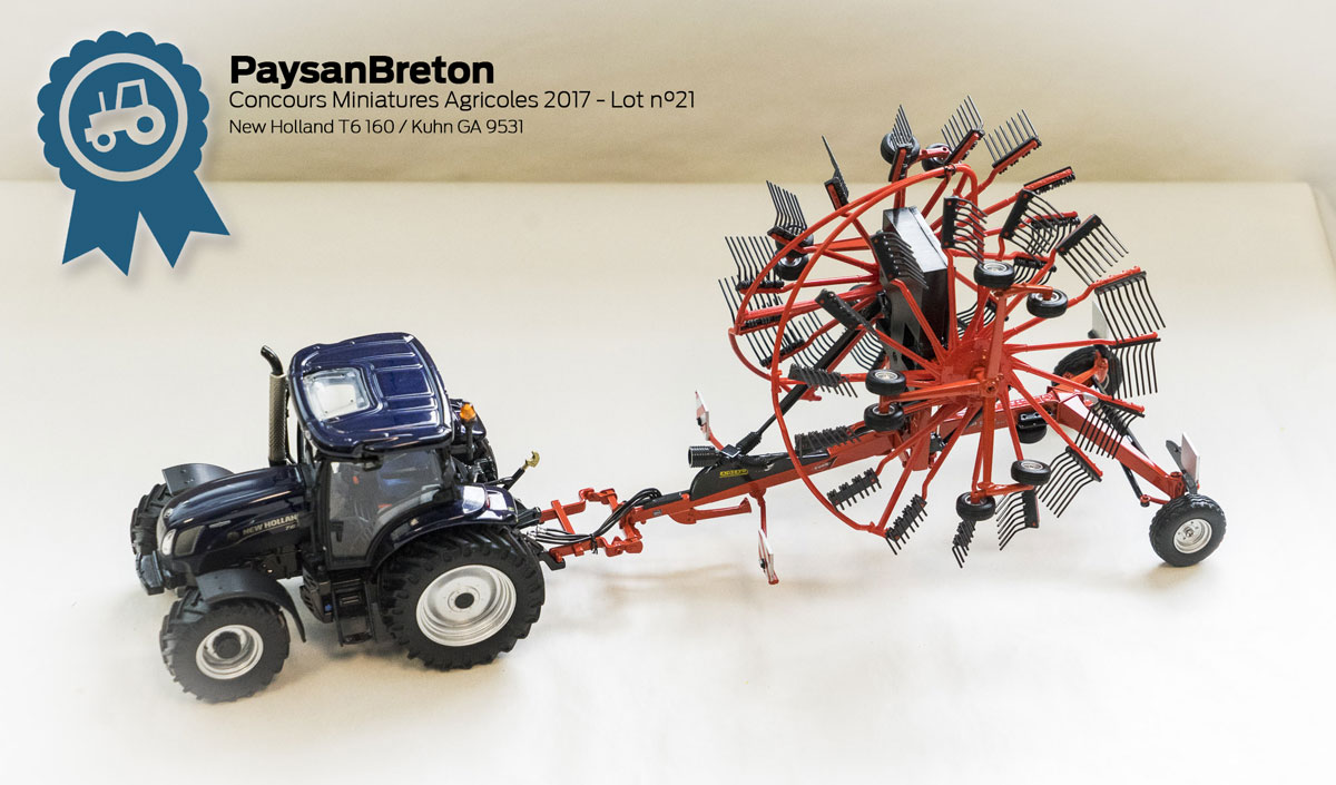 miniatures-agricoles-concours-21 - Illustration Concours miniatures : New Holland T6 160 et Kuhn GA 9531