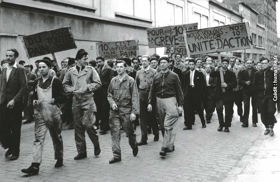 greve-usine-renault-1947-Credit-humanite-fr - Illustration Le 15 juin 1947 : Grève, la génération des bras croisés