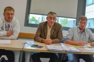 Cédric Henry, secrétaire général FDSEA 35 ; Loïc Guines, président FDSEA 35 ; Florian Salmon, président JA 35