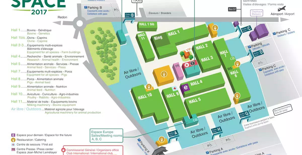 plan du space 2017 - Illustration Se repérer au Space 2017