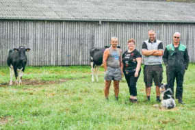 De gauche à droite : Philippe, Sylvie et Thomas Rossignol, Emmanuel Marion.