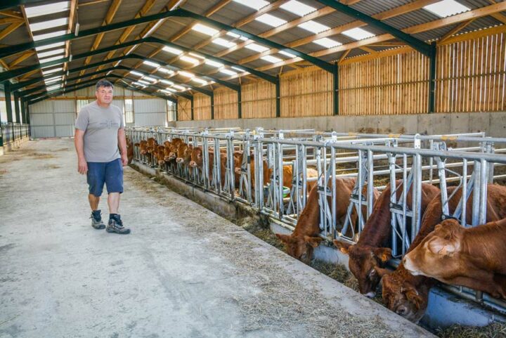 Jean-François Poutrel a récemment investi dans une stabulation neuve de 1 500 m2 où va loger l’ensemble des animaux. Le bâtiment a été mis en service en janvier dernier.