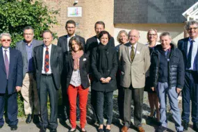 Les représentants de l'Enseignement catholique de Bretagne, de la Région, de l'Etat et de la Chambre d'agriculture, lors de la journée de lancement du projet Tiad Reizh