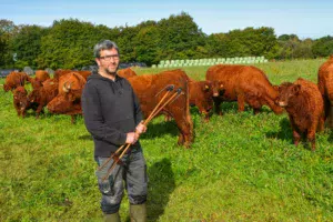 L’éleveur mise avant tout sur des espèces variées dans ses pâtures, pour offrir une flore abondante à ses vaches.