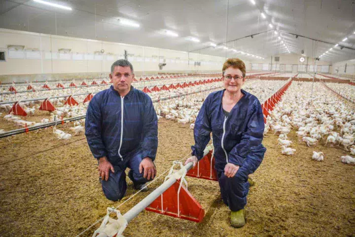 Hervé et Isabelle Le Boudec, aviculteurs à Le Quillio.