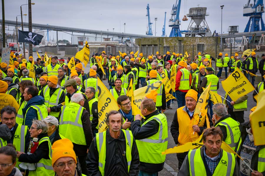 Plus de 200 adhérents de la Coordination rurale, de plusieurs régions françaises, se sont invités sur le port de Lorient, mardi matin pour dénoncer les distorsions de concurrence. - Illustration “Le soja, symbole d’un système pervers”