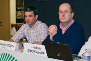 Frédéric Simonneaux, président de la section Fermiers de la FDSEA, Sébastien Bodin, représentant FDSEA à la Safer