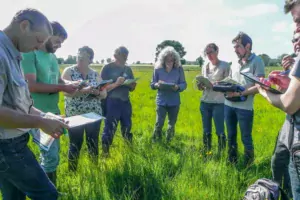 Le jury se rend sur les parcelles afin de juger à la fois l’intérêt agronomique de la parcelle pour l’exploitation et la diversité des plantes présentes.