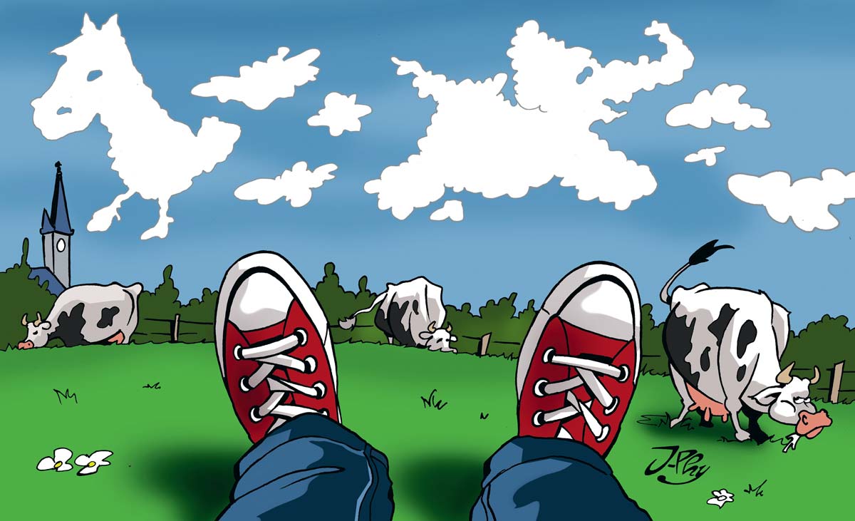 nuage-jean-phy - Illustration Un cochon dans les nuages