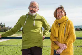 Yann Yobé, paysan-boulanger à Saint-Alban, et Claire Orieux, maraichère de Tréméreuc, respectivement administrateur et présidente du Gab 22.