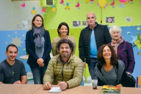 Des représentants de la Chambre d'agriculture et du Gab participaient à la rencontre avec les élus, les gestionnaires et les cuisiniers du Pays d'Auray, à Belz.