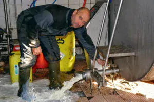 Le lait produit sur l’exploitation de Philippe Le Barbier n’est plus collecté depuis 12 jours.