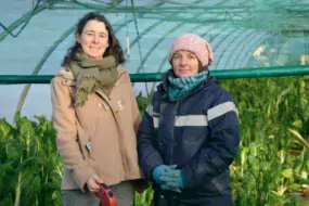 Marine Robast, à droite, et Morgan Ody, ont organisé une réunion d'information à Saint-Jean Brévelay, à laquelle ont assisté une trentaine de maraîchers du département.