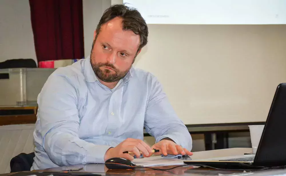 Frédéric Courleux d’Agriculture stratégies, à l’assemblée générale de France Milkboard Grand Ouest, le 13 février à Gosné. - Illustration La Pac va favoriser l’organisation des producteurs