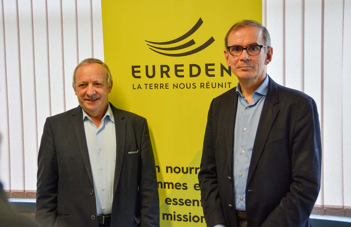 Georges Galardon et Alain Perrin ont présenté le nouveau nom du rapprochement Triskalia-d’aucy. - Illustration Eureden unit les hommes