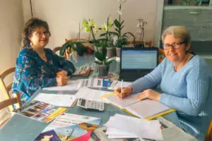 Évelyne Malœuvre (à gauche) et Maryline Brûlé (à droite).