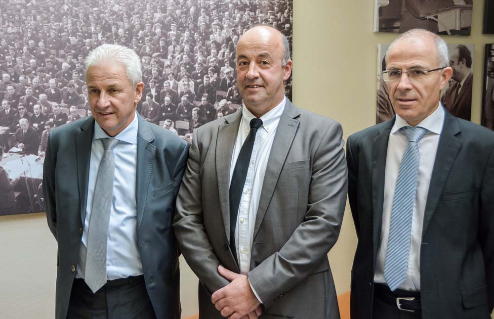 De gauche à droite, les responsables de la Sica de Saint-Pol-de-Léon : Jean-Michel Péron, secrétaire général ; Marc Keranguéven, président et Olivier Sinquin, directeur. - Illustration Les crucifères ont souffert de l’hiver