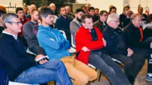 Les éleveurs étaient nombreux à l'assemblée générale de l'association pour la construction de l'abattoir du Morbihan, lundi 18 mars à Saint-Jean Brévelay.